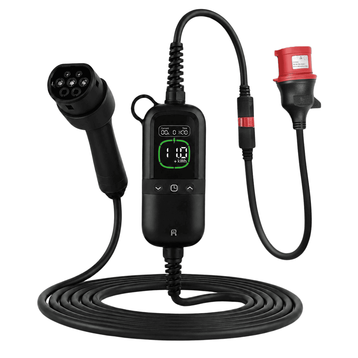 Rheidon PC200 Pro hordozható töltő készlet AC550 Wi-Fi okosmérővel – (3x16A) 11 kW – 7,5m Type2 + Type 2 és Schuko adapter - Image 5