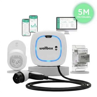 Wallbox Pulsar Max 22kW töltő fehér kivitelben 5m kábellel és Power Boost okosmérővel raktárról