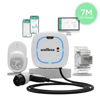 Wallbox Pulsar Max 22kW töltő fehér kivitelben 7m kábellel és Power Boost okosmérővel raktárról